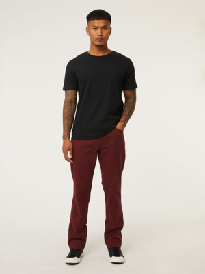 Burgundy Casual Trousers Men at ASDA