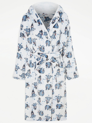 Disney Winnie The Pooh Blue Eeyore Fluffy Dressing Gown Women