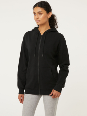asda black zip up hoodie