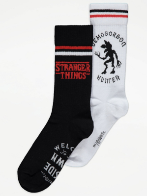 stranger-things-slogan-print-ankle-socks-2-pack-men-george-at-asda