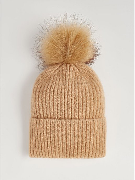 Camel Knitted Bobble Hat | Women | George at ASDA