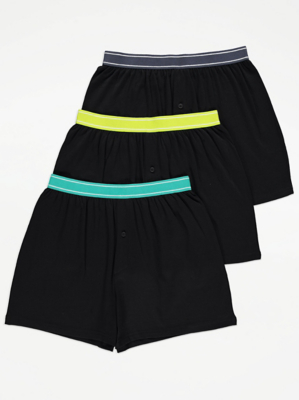 Black Colour Band Loose Fit Boxers 3 Pack Sale & Offers at ASDA