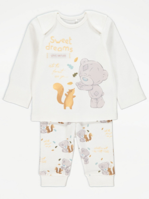 Tiny Tatty Teddy White Sweet Dreams Pyjamas Baby at ASDA