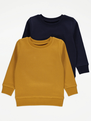 Assorted Basic Crew Neck Sweatshirts 2 Pack Kids at ASDA