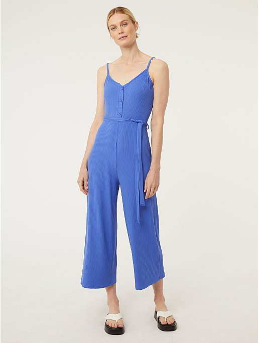 Blue Strappy Ribbed Jumpsuit | Women | George at ASDA