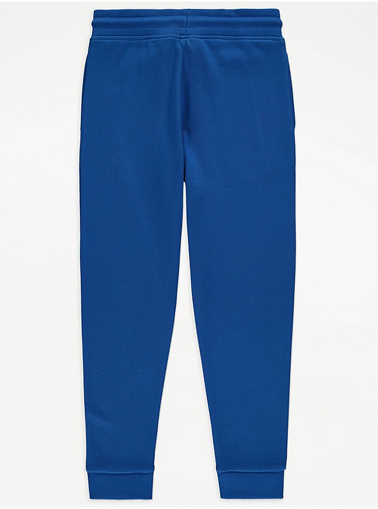 Blue Embroidered Joggers, Kids