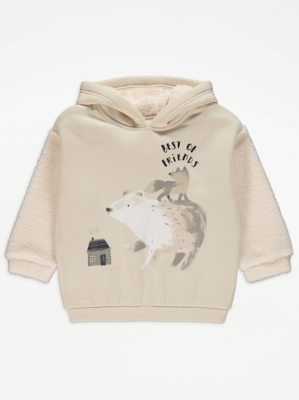 Arctic Animal Graphic Print Hoodie Kids at ASDA