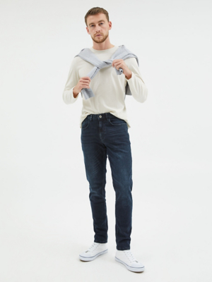 Dark Blue Slim Fit Jeans Men at ASDA