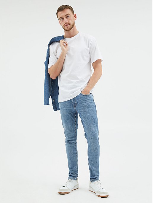 Blue Mid Wash Comfort Super Stretch Skinny Leg Jeans | Men | George at ASDA