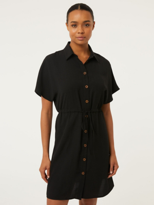 short sleeve button up midi dress