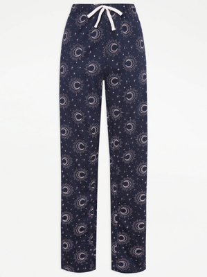 Navy Moon Print Pyjama Bottoms Women at ASDA