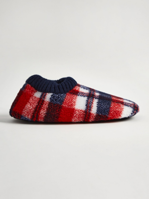 Red Checked Slipper Socks Men at ASDA