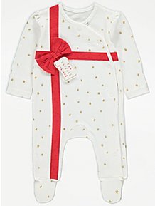 Asda Asda George Baby Red Solid Cotton Babydoll One Piece Size 6-9 Months babygro 