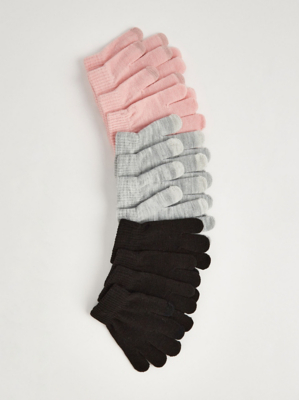 Pink Assorted Magic Gloves 6 Pack Kids at ASDA