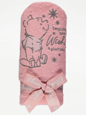 Disney Winnie The Pooh Pink Hooded Towel Baby at ASDA