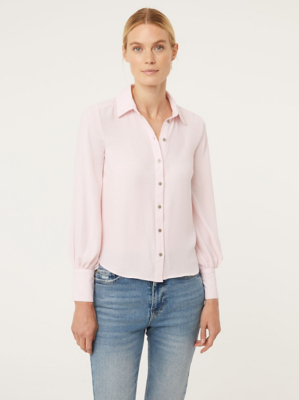 Pink Button Up Long Sleeve Shirt | Women | George at ASDA