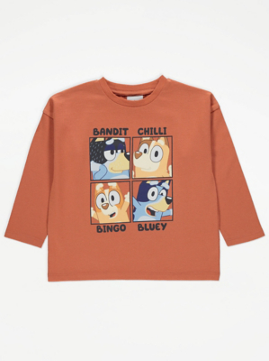 Bluey Character Print Long Sleeve Top Kids at ASDA
