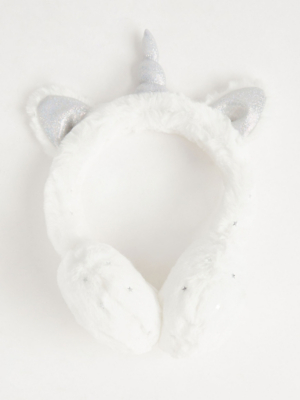 White Unicorn Earmuffs Kids at ASDA