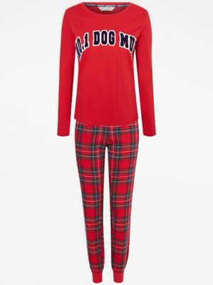 Matching Dog Mum Red Christmas Pyjamas Women at ASDA