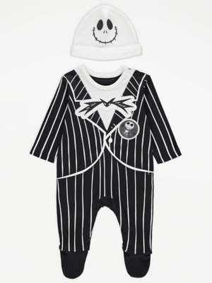 Disney Jack Skellington Character Print Halloween Sleepsuit and Hat