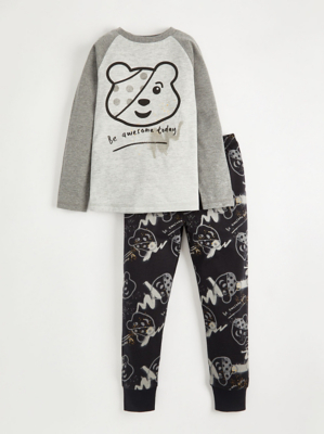 Children In Need Pudsey Print Grey Pyjamas Kids at ASDA
