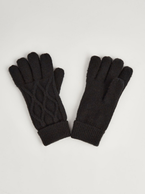 Black Thinsulate Knitted Gloves Women at ASDA
