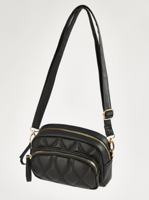 Black Quilted Cross Body Bag Women at ASDA