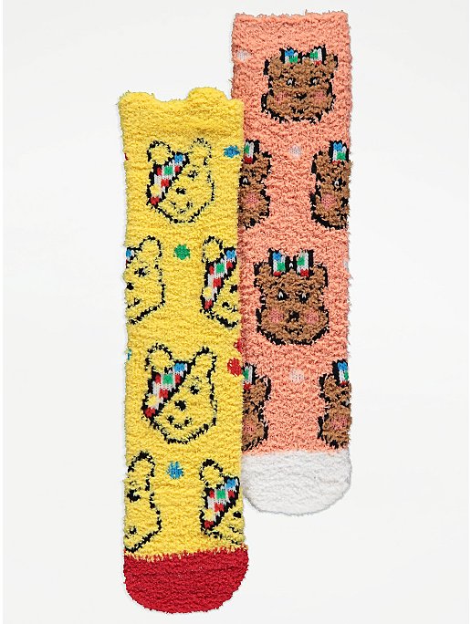 Children In Need Pudsey and Blush Cosy Socks 2 Pack | Women | George at ...