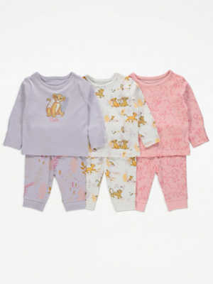 Disney The Lion King Nala Character Print Pyjamas 3 Pack Baby