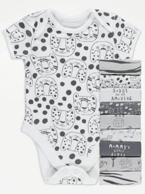 Safari Animal Bodysuits 10 Pack Baby at ASDA