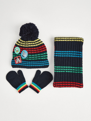 Disney Mickey Mouse and Friends Hat Scarf and Mittens Set Kids