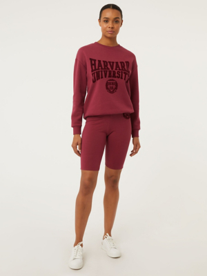 Burgundy Harvard Cycling Shorts Women at ASDA