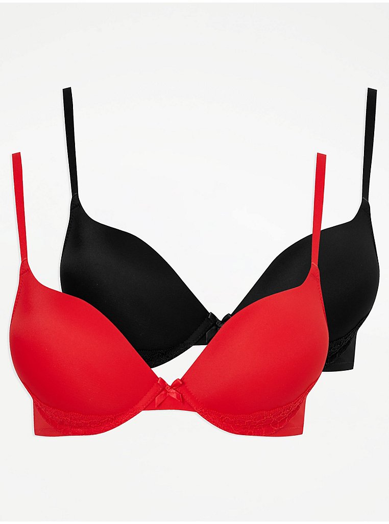 Assorted Red 2 Sizes Bigger Bras 2 Pack