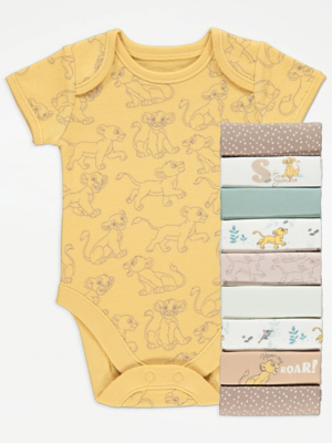 Disney The Lion King Safari Print Bodysuits 10 Pack Baby at ASDA
