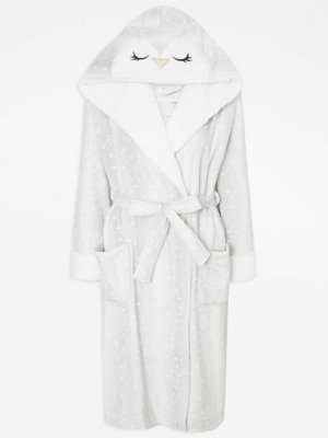 Penguin Face Print Grey Dressing Gown Lingerie at ASDA