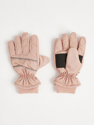 Pink Ski Gloves Kids at ASDA