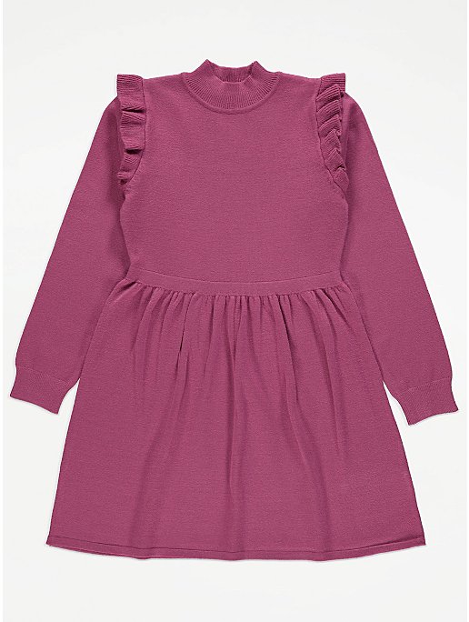 Pink Frill Sleeve Knitted Dress | Kids | George at ASDA