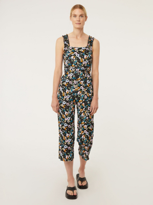 Floral Print Black Jumpsuit Women at ASDA