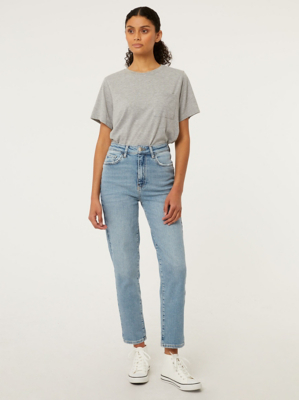 Light Blue Wash Stretch Miley Mom Jeans Women at ASDA