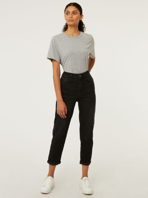 mom jeans with high top vans
