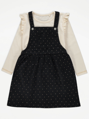 asda black pinafore