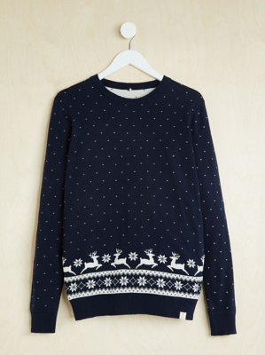 JAHH Kids Boys Girls Christmas Sweaters, Holiday Unisex Crewneck Knit Pullover With Reindeer And Snowflakes, Xmas P𝖺rty Sweater, Winter Warm Cozy Top