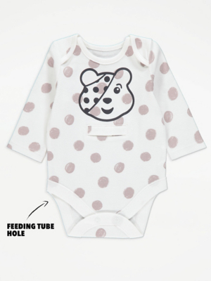 Easy On Children In Need Adaptive Pudsey Print Bodysuit Baby
