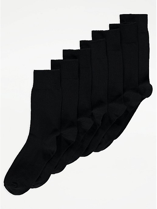 Black Ankle Socks 7 Pack | Men | George at ASDA