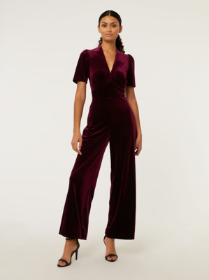 Plum Velvet Jumpsuit Women at ASDA