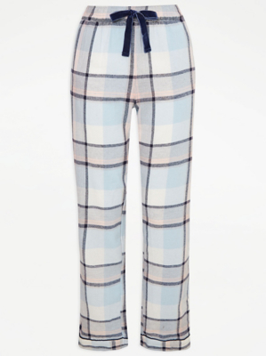 Blue Checked Woven Pyjama Bottoms Women at ASDA