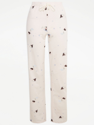 Pink Wintry Bear Scenic Pyjama Bottoms Women at ASDA