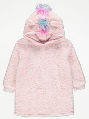 Pink Unicorn Fold Away Snuggle Hoodie Kids at ASDA