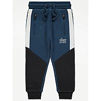 Blue Awesome Dude Colour Block Joggers