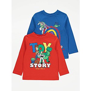 Disney Toy Story Character Print Long Sleeve Tops 2 Pack | Kids | George at ASDA